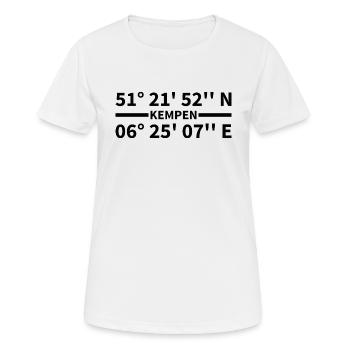 Kempen Koordinaten - Frauen T-Shirt atmungsaktiv - Weiß - Vorne - AI Model Female 172 dark (172cm)