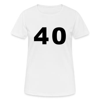 Nombre - 40 - quarante - T-shirt respirant Femme - blanc - Devant - AI Model Female 172 dark (172cm)