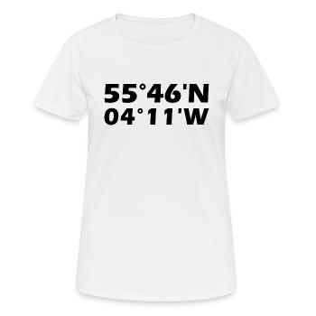 East Kilbride Koordinaten - Frauen T-Shirt atmungsaktiv - Weiß - Vorne - AI Model Female 172 dark (172cm)