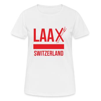 Souvenir de Laax dans les Grisons - T-shirt respirant Femme - blanc - Devant - AI Model Female 172 dark (172cm)