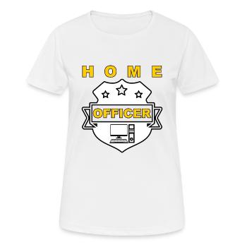 Homeoffice - Frauen T-Shirt atmungsaktiv - Weiß - Vorne - AI Model Female 172 dark (172cm)