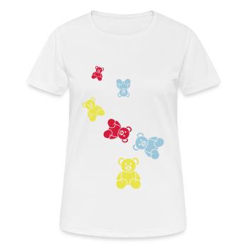 Ours en peluche - T-shirt respirant Femme - blanc - Devant - AI Model Female 172 dark (172cm)