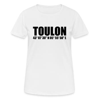 Toulon Koordinaten - Frauen T-Shirt atmungsaktiv - Weiß - Vorne - AI Model Female 172 dark (172cm)