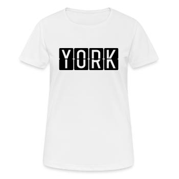 Panneau de l’aéroport de York - T-shirt respirant Femme - blanc - Devant - AI Model Female 172 dark (172cm)