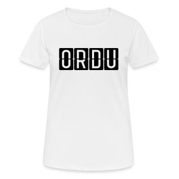 Panneau de l’aéroport d’Ordu - T-shirt respirant Femme - blanc - Devant - AI Model Female 172 dark (172cm)