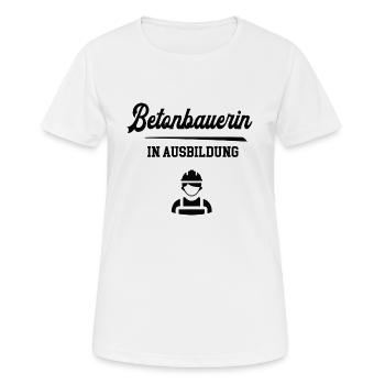 Betonbauerin in Ausbildung Betonbauerausbildung - Frauen T-Shirt atmungsaktiv - Weiß - Vorne - AI Model Female 172 dark (172cm)