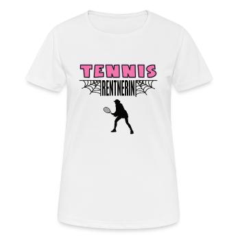 Tennis Rentnerin Tennisspielerin Rente Ruhestand - Frauen T-Shirt atmungsaktiv - Weiß - Vorne - AI Model Female 172 dark (172cm)