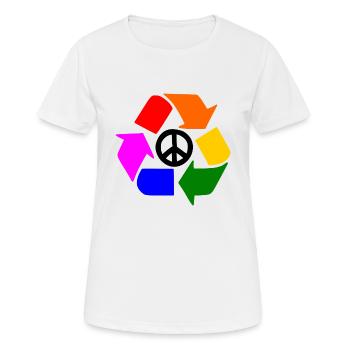 Friedenszeichen - Frauen T-Shirt atmungsaktiv - Weiß - Vorne - AI Model Female 172 dark (172cm)