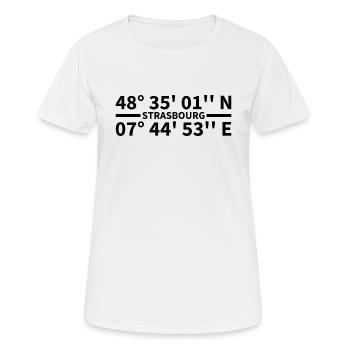 Strasbourg coordinates - Women's Breathable T-Shirt - white - Front - AI Model Female 172 dark (172cm)