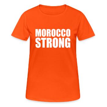 Morocco strong - Frauen T-Shirt atmungsaktiv - Neonorange - Vorne - AI Model Female 172 dark (172cm)