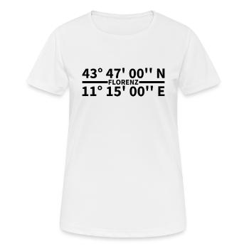 Florenz Koordinaten - Frauen T-Shirt atmungsaktiv - Weiß - Vorne - AI Model Female 172 dark (172cm)