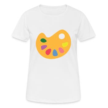 Palette d’art - T-shirt respirant Femme - blanc - Devant - AI Model Female 172 dark (172cm)