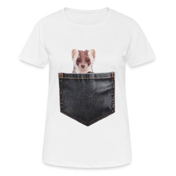 Wiesel - Frauen T-Shirt atmungsaktiv - Weiß - Vorne - AI Model Female 172 dark (172cm)