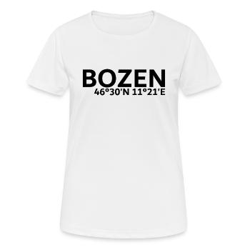 Bozen Koordinaten - Frauen T-Shirt atmungsaktiv - Weiß - Vorne - AI Model Female 172 dark (172cm)