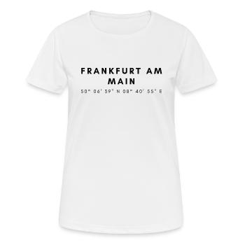 Coordonnées de Francfort-sur-le-Main - T-shirt respirant Femme - blanc - Devant - AI Model Female 172 dark (172cm)