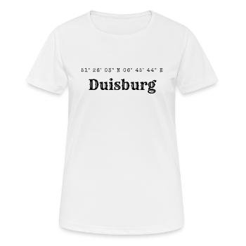 Les coordonnées de Duisbourg - T-shirt respirant Femme - blanc - Devant - AI Model Female 172 dark (172cm)