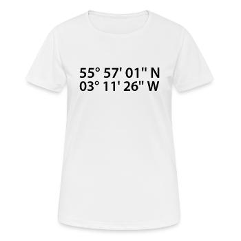 Edinburgh Koordinaten - Frauen T-Shirt atmungsaktiv - Weiß - Vorne - AI Model Female 172 dark (172cm)