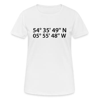 Coordonnées de Belfast - T-shirt respirant Femme - blanc - Devant - AI Model Female 172 dark (172cm)