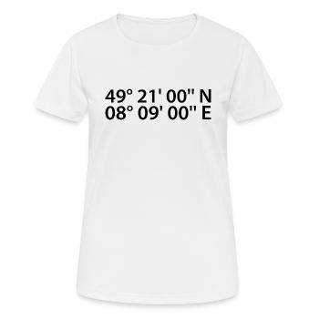 Coordonnées de Neustadt an der Weinstraße - T-shirt respirant Femme - blanc - Devant - AI Model Female 172 dark (172cm)