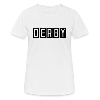 Panneau de l’aéroport de Derby - T-shirt respirant Femme - blanc - Devant - AI Model Female 172 dark (172cm)