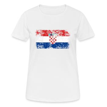 Kroatien Flagge Adria Zagreb Kroatische Fahne - Frauen T-Shirt atmungsaktiv - Weiß - Vorne - AI Model Female 172 dark (172cm)