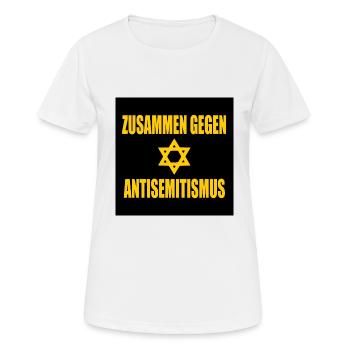 zusammen gegen antisemitismus - Frauen T-Shirt atmungsaktiv - Weiß - Vorne - AI Model Female 172 dark (172cm)
