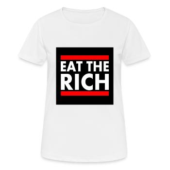 Eat the rich - Frauen T-Shirt atmungsaktiv - Weiß - Vorne - AI Model Female 172 dark (172cm)
