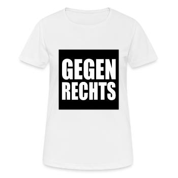 Gegen rechts - Frauen T-Shirt atmungsaktiv - Weiß - Vorne - AI Model Female 172 dark (172cm)