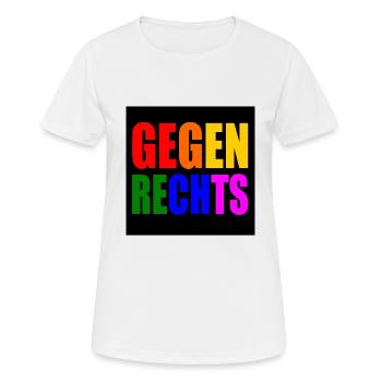 Gegen rechts - Frauen T-Shirt atmungsaktiv - Weiß - Vorne - AI Model Female 172 dark (172cm)