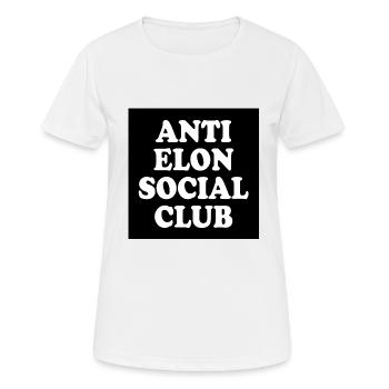 anti elon social club - T-shirt respirant Femme - blanc - Devant - AI Model Female 172 dark (172cm)