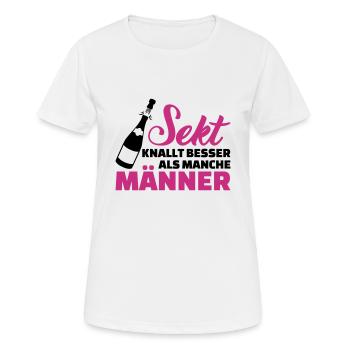 Sekt - Frauen T-Shirt atmungsaktiv - Weiß - Vorne - AI Model Female 172 dark (172cm)