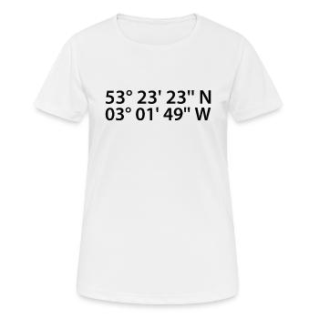 Coordonnées birkenhead - T-shirt respirant Femme - blanc - Devant - AI Model Female 172 dark (172cm)