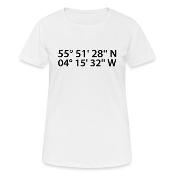 Glasgow Koordinaten - Frauen T-Shirt atmungsaktiv - Weiß - Vorne - AI Model Female 172 dark (172cm)