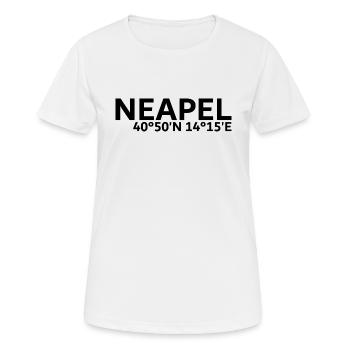 Neapel Koordinaten - Frauen T-Shirt atmungsaktiv - Weiß - Vorne - AI Model Female 172 dark (172cm)