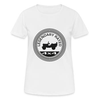 Les autocollants «notés»: légendaires - T-shirt respirant Femme - blanc - Devant - AI Model Female 172 dark (172cm)