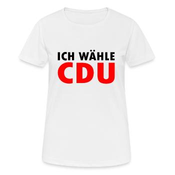 Ich wähle cdu - Frauen T-Shirt atmungsaktiv - Weiß - Vorne - AI Model Female 172 dark (172cm)