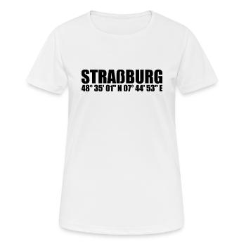 Strasbourg coordinates - Women's Breathable T-Shirt - white - Front - AI Model Female 172 dark (172cm)