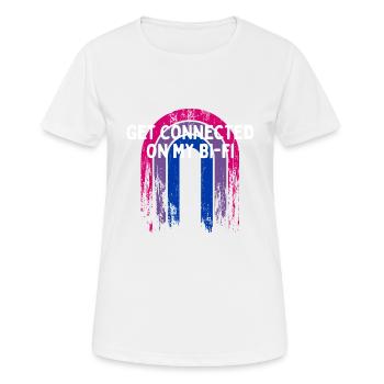 Connectez-vous sur My Bi-Fi Bi-Fi Bisexual Friends Bi Bi - T-shirt respirant Femme - blanc - Devant - AI Model Female 172 dark (172cm)