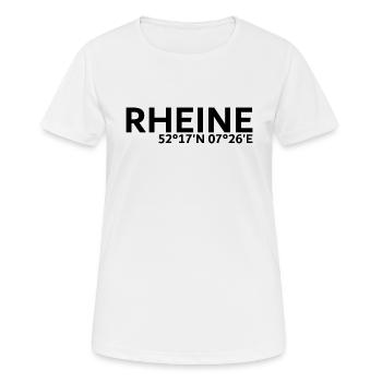 Rheine Koordinaten - Frauen T-Shirt atmungsaktiv - Weiß - Vorne - AI Model Female 172 dark (172cm)
