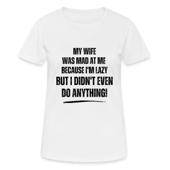 Drôle ma femme Blagues Papa Blagues Cadeau - T-shirt respirant Femme - blanc - Devant - AI Model Female 172 dark (172cm)