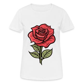 Rose Love Flower - Women's Breathable T-Shirt - white - Front - AI Model Female 172 dark (172cm)