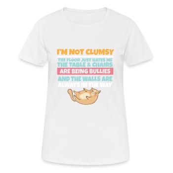 I'm Not Clumsy The Floor Hates Me Foolish Cat - Women's Breathable T-Shirt - white - Front - AI Model Female 172 dark (172cm)