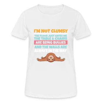 I'm Not Clumsy The Floor Hates Me Foolish Sloth - Women's Breathable T-Shirt - white - Front - AI Model Female 172 dark (172cm)