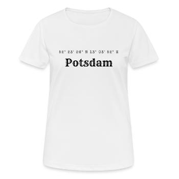 Coordonnées de Potsdam - T-shirt respirant Femme - blanc - Devant - AI Model Female 172 dark (172cm)