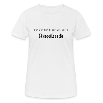 Coordonnées de Rostock - T-shirt respirant Femme - blanc - Devant - AI Model Female 172 dark (172cm)