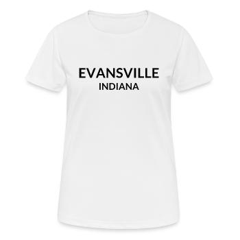 Evansville, Indiana, États-Unis - T-shirt respirant Femme - blanc - Devant - AI Model Female 172 dark (172cm)