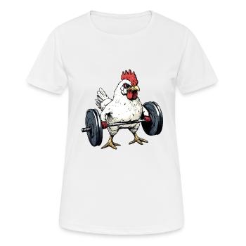 Poulet soulevé de terre - T-shirt respirant Femme - blanc - Devant - AI Model Female 172 dark (172cm)