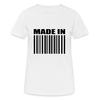 Barcode - Frauen T-Shirt atmungsaktiv - Weiß - Vorne - AI Model Female 172 dark (172cm)