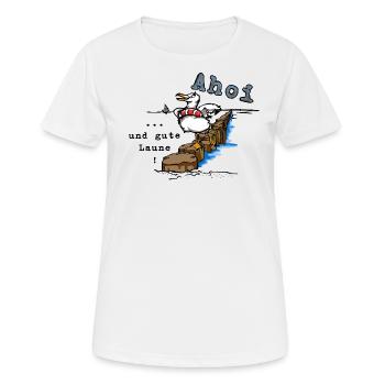 Ahoi und gute laune - Frauen T-Shirt atmungsaktiv - Weiß - Vorne - AI Model Female 172 dark (172cm)
