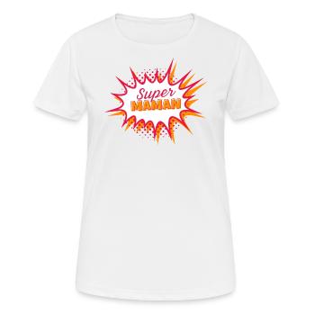 Super maman - T-shirt respirant Femme - blanc - Devant - AI Model Female 172 dark (172cm)